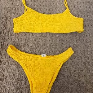 Shein yellow bathing suit